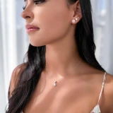 2/3 CTW Round Diamond Halo Pendant Necklace in 18K White Gold (MD180485)