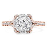 1 4/5 CTW Round Diamond Halo Engagement Ring in 14K Two-Tone Gold SIZE 6.25 ONLY (MD180499)