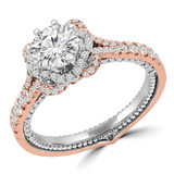 1 4/5 CTW Round Diamond Halo Engagement Ring in 14K Two-Tone Gold SIZE 6.25 ONLY (MD180499)