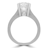 1 1/10 CTW Round Diamond Solitaire with Accents Engagement Ring in 14K White Gold With Channel Set Accents (MD180535)