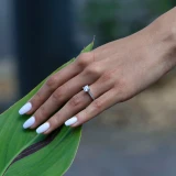 1 1/10 CTW Round Diamond Solitaire with Accents Engagement Ring in 14K White Gold With Channel Set Accents (MD180535)