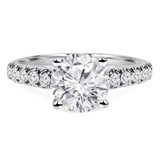 1 CTW Round Diamond Solitaire with Accents Engagement Ring in 14K White Gold (MD180538)