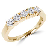 3/4 CTW Round Diamond Five-Stone Anniversary Wedding Band Ring in 14K Yellow Gold (MD180549)