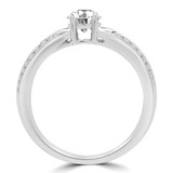 5/8 CTW Round Diamond Solitaire with Accents Engagement Ring in 14K White Gold (MD180577)