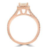 1 1/4 CTW Emerald Pink Morganite & Round Diamond Halo Cocktail Engagement Ring in 14K Rose Gold (MD180580)