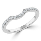 1/5 CTW Round Diamond Semi-Eternity Wedding Band Ring in 14K White Gold (MD180594)