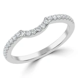 1/5 CTW Round Diamond Semi-Eternity Wedding Band Ring in 14K White Gold (MD180594)
