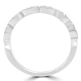 1/8 CTW Round Diamond Vintage Semi-Eternity Wedding Band Ring in 14K White Gold (MD180597)