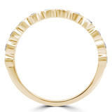 3/8 CTW Round Diamond Bezel Set Semi-Eternity Wedding Band Ring in 14K Yellow Gold (MD180606)