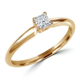 1/6 CT Princess Diamond Promise Solitaire Engagement Ring in 10K Yellow Gold (MD190039)