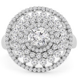 1 1/3 CTW Round Diamond Quadruple Halo Engagement Ring in 14K White Gold (MD190104)