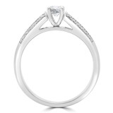 2/5 CTW Round Diamond Solitaire with Accents Engagement Ring in 14K White Gold (MD190116)