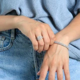 1 3/5 CTW Princess Diamond Split Shank Princess Halo Engagement Ring in 18K White Gold with Accents (MD190208)