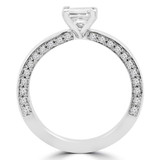 1 1/8 CTW Princess Diamond Solitaire with Accents Engagement Ring in 14K White Gold (MD190218)