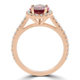 1 9/10 CTW Pear Pink Tourmaline & Round Diamond Pear Halo Cocktail Engagement Ring in 14K Rose Gold with Accents (MD190269)