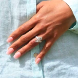 1 2/5 CTW Baguette Diamond Bypass Cocktail Ring in 18K White Gold (MD190283)