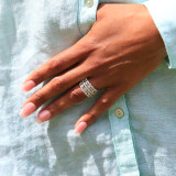 2 1/8 CTW Round Diamond Vintage Five-Row Cocktail Ring in 18K White Gold (MD190286)