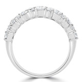 2 1/8 CTW Round Diamond Vintage Five-Row Cocktail Ring in 18K White Gold (MD190286)