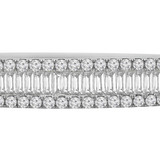 3 4/5 CTW Baguette Diamond Three-Row Bangle Bracelet in 18K White Gold (MD190295)