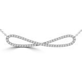 2/5 CTW Round Diamond Twisted Bar Necklace in 18K White Gold (MD190302)