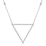 1/5 CTW Round Diamond Triangular Necklace in 14K White Gold (MD190328)