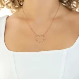 1/3 CTW Round Diamond Heart Necklace in 14K Rose Gold (MD190329)