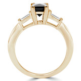 1 1/2 CTW Princess Black Diamond Three-Stone Engagement Ring in 14K Yellow Gold (MD190392)
