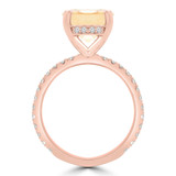 3 2/5 CTW Oval Pink Morganite & Round Diamond Hidden Halo Cocktail Engagement Ring in 14K Rose Gold (MD190408)