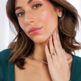 2 2/5 CTW Round Black Diamond Solitaire with Accents Engagement Ring in 14K White Gold (MD190411)