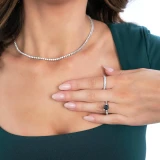 2 2/5 CTW Round Black Diamond Solitaire with Accents Engagement Ring in 14K White Gold (MD190411)