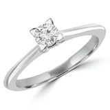 2/5 CT Round Diamond Solitaire Engagement Ring in 14K White Gold (MD190451)