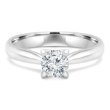 1/3 CT Round Diamond Solitaire Engagement Ring in 14K White Gold (MD190458)