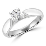 1/3 CT Round Diamond Solitaire Engagement Ring in 14K White Gold (MD190460)