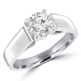 3/8 CT Princess Diamond Cathedral Solitaire Engagement Ring in 14K White Gold (MD190474)