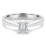 3/8 CT Princess Diamond Cathedral Solitaire Engagement Ring in 14K White Gold (MD190475)