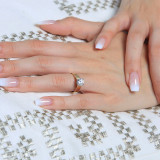 3/8 CT Round Diamond Cathedral Solitaire Engagement Ring in 14K Yellow Gold (MD190485)