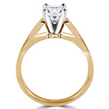 3/8 CT Round Diamond Cathedral Solitaire Engagement Ring in 14K Yellow Gold (MD190485)