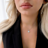 9/10 CTW Round Diamond Floral Halo Pendant Necklace in 18K White Gold (MD190519)