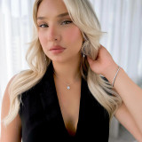 9/10 CTW Round Diamond Floral Halo Pendant Necklace in 18K White Gold (MD190519)