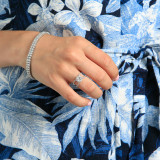 1 2/5 CTW Round Diamond Split-shank Halo Engagement Ring in 18K White Gold (MD190545)