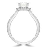 1 2/5 CTW Round Diamond Split-shank Halo Engagement Ring in 18K White Gold (MD190545)
