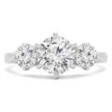 4/5 CTW Round Diamond 6-Prong Three-Stone Engagement Ring in 14K White Gold (MD200009)