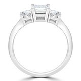 1 9/10 CTW Emerald Diamond 4-Prong Three-Stone Engagement Ring in 14K White Gold (MD200010)