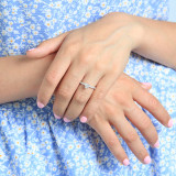 1 3/8 CTW Heart Diamond Hidden Halo Solitaire with Accents Engagement Ring in 14K White Gold (MD200027)