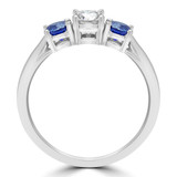 1 1/2 CTW Oval Diamond Three-Stone Engagement Ring in 14K White Gold (MD200028)