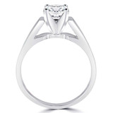 2/3 CT Round Diamond 4-Prong Cathedral Solitaire Engagement Ring in 14K White Gold (MD200034)