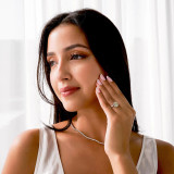 1 1/4 CTW Round Yellow Diamond Cathedral Halo Engagement Ring in 14K White Gold with Accents (MD200082)