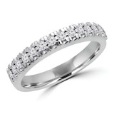 1/3 CTW Round Diamond Semi-Eternity Wedding Band Ring in 14K White Gold (MD200097)