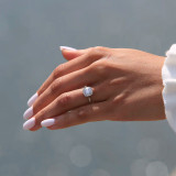 1 1/5 CTW Round Diamond Cathedral Cushion Halo Engagement Ring in 14K White Gold (MD200101)