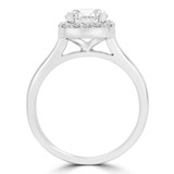 1 1/5 CTW Round Diamond Cathedral Cushion Halo Engagement Ring in 14K White Gold (MD200101)
